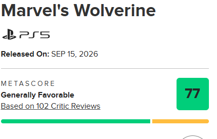 【Marvel's Wolverine】メディア高得点盛ってブーストするソニータイトル まさかの低評価 78点